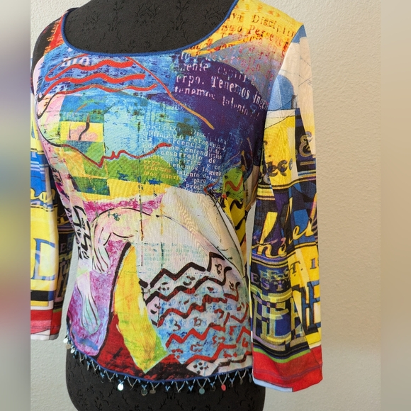 Amour Love Y2K Beaded Euro Style Blouse - Picture 3 of 13